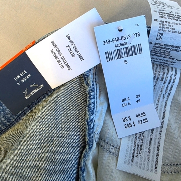 Hollister Junior Girls Distressed Blue Jean Shorts Size 15 - Picture 6 of 6